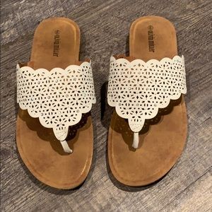 White crystal sandals